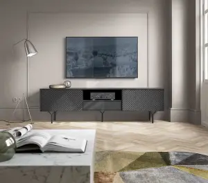  Elegant Raven TV Cabinet H510mm W1800mm D380mm in Graphite - Stylish Entertainment Storage