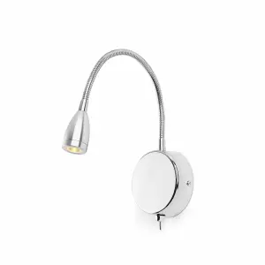 Luminosa Loke LED Indoor Wall Light Reading Lamp Chrome