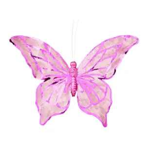 Pink Butterfly Christmas Clip