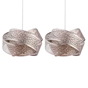 First Choice Lighting Set of 2 Moroccan Style Layered Ceiling Light Shades