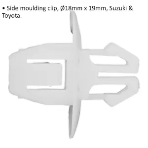 20 PACK Side Moulding Clip - 18mm x 19mm - Suitable for Suzuki & Toyota Vehicles