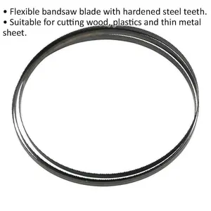 2400 x 12 x 0.6mm Bandsaw Blade with Hardened Steel Teeth for Wood, Plastic, and Metal Cutting