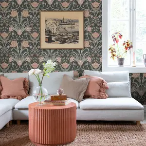 Galerie Apelviken 2 Brown Blush Floral Woodland Smooth Wallpaper