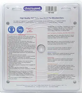 Charnwood TB1060 Low Noise Circular Saw Blade 250 x 30mm x 60T x 3.0k