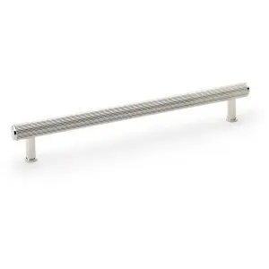 Reeded T Bar Pull Handle - Polished Nickel 224mm Centre SOLID BRASS Drawer Lined