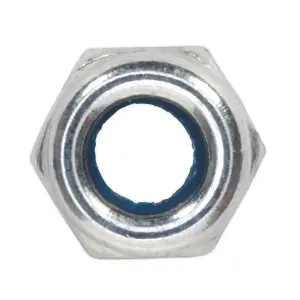 Sealey Nylon Lock Nut M4 Zinc Plated DIN 982 With Bag Pack of 100 Silver NLN4