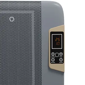 HOMCOM Mica Electric Space Heater, Portable Heater, 2 Heat Settings, Grey