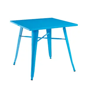 Outdoor Garden Table - Metal - L80 x W80 x H76 cm - Blue