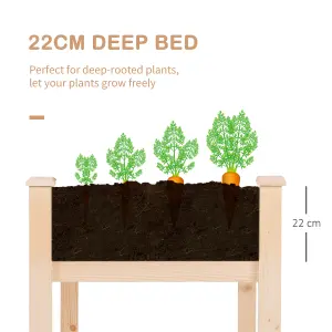 Outsunny Raised Wood Garden Bed Planter Vegetables Grow Flower Herbs Box Kit