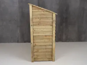 Wooden log store (roof sloping back) W-99cm, H-180cm, D-88cm - natural (light green) finish