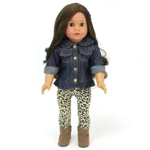 Sophia's by Teamson Kids Jean Jacket, Leggings, and Boots Set for 18" Dolls