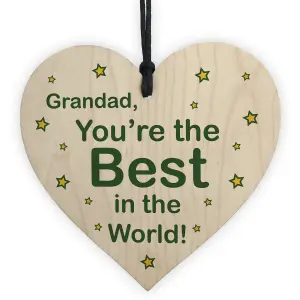 Best Grandad Gifts Wood Heart Fathers Day Birthday Gift For Grandparent Keepsake