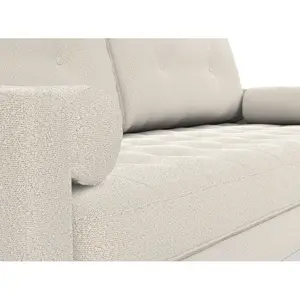 Jacquelyn 3 Seater Bouclé-Sofa Bed Nata Boucle White