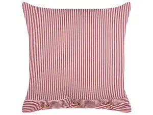 Throw Cushion AALITA Cotton 45 x 45 cm Striped Red