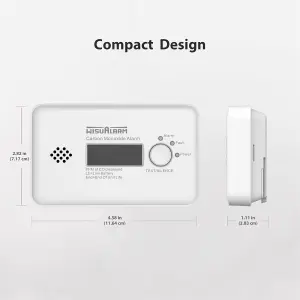 WisuAlarm 10 Year Standalone CO Alarm Sealed Battery