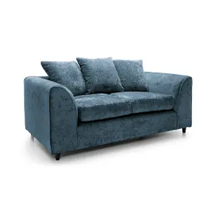 Harriet Crushed Chenille 2 Seater Sofa in  Dark Blue