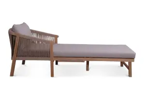 Roma Rope Sun Lounger with side table