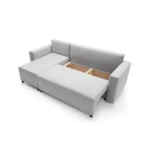 Oslo Reversible Corner Sofa Bed in Light Grey