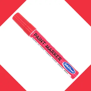 Oil-based Paint Marker Pen Permanent for Tyres Rubber Stone Leather Fabric Plastic Glass (Red)