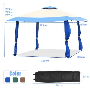 Costway Patio Large Canopy Tent Outdoor Park Gazebo Canopy w/ 3 Adjustable Heights