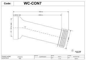 McAlpine WC-CON7 14 degree Angle Adjustable Length Rigid WC Connector