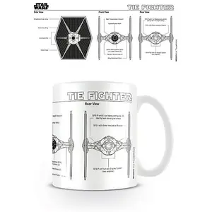 Star Wars Tie Fighter Sketch Mug White/Black (One Size)