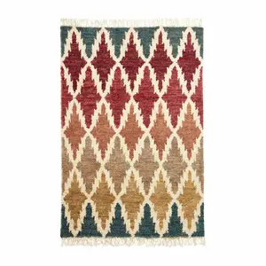 Multi Kilim Modern Easy to Clean Geometric DiningRoom Bedroom And Living Room Rug-120cm X 170cm