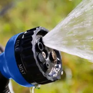 Alivio Expandable Garden Hose Pipe 75ft with 7 Spray Functions, Spray Gun & Connectors - Blue