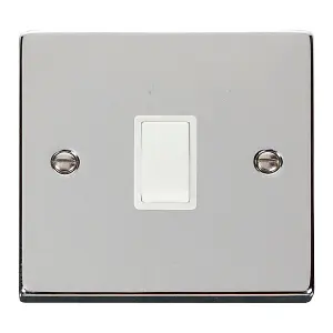 Polished Chrome 1 Gang 20A DP Switch - White Trim - SE Home