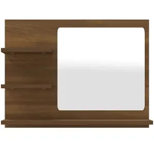 Berkfield Bathroom Mirror Brown Oak 60x10.5x45 cm Engineered Wood