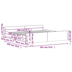 Berkfield Bed Frame with Headboard and Footboard Sonoma Oak 200x200 cm