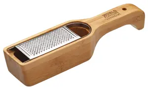 KitchenCraft World of Flavours Italian Bamboo Grater with Holder