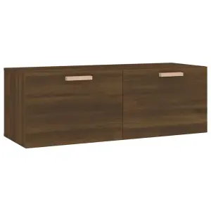 Berkfield Wall Cabinet Brown Oak 100x36.5x35 cm Engineered Wood