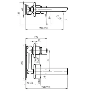 Hommix Rubineta Modena-1F Concealed Bathroom Tap