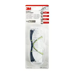 3M Clear lens Safety specs, Pair