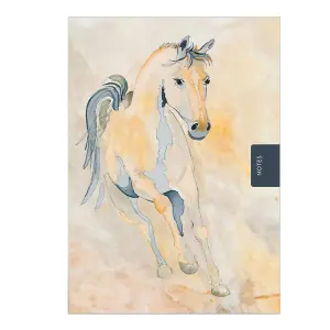 Deckled Edge Galloping Horse Notebook Yellow/Blue (A6)