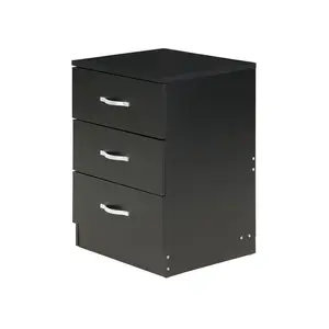 Maybery 3 - Drawer Bedside Table Nightstand Black