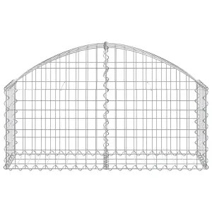 Berkfield Arched Gabion Basket 100x30x40/60 cm Galvanised Iron