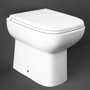 RAK Origin Compact Square Back to Wall Toilet WC Pan with Soft Close Slimline Sandwich Seat