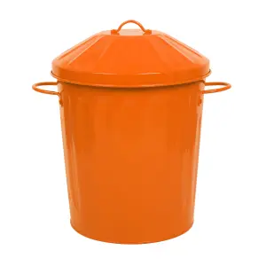 Simpa 15L Vintage Metal Bin - Orange