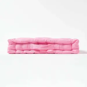 Homescapes Cotton Pink Floor Cushion, 50 x 50 cm