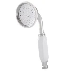 Cooke & Lewis Jimena White Chrome effect Single-spray pattern Shower head