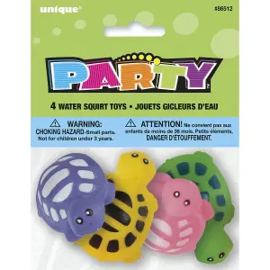 Unique Party Squirt Toys Party Favour (Pack of 4) Multicoloured (One Size)