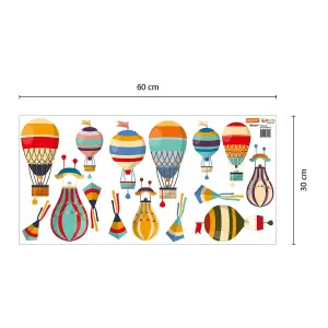 Walplus Hot Air Balloons Kids Sticker PVC Multicoloured