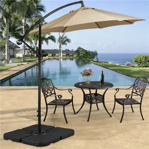 Yaheetech Black 15L 4-Piece Fillable Patio Umbrella Base Stand