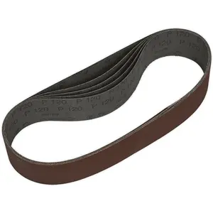 5 Pack of 50mm x 686mm Sanding Belts - 120 Grit Aluminium Oxide Loop for Woodworking