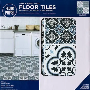 Floor Pops Myriad Self Adhesive Vinyl Floor Tiles Pack of 10 (0.93sqm)