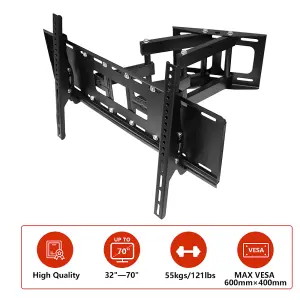 SunDaze TV Wall Mount Swivel & Tilt Bracket for 32"-70" TV LCD LED Plasma Flat Curved Screens