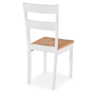 Berkfield Dining Chairs 6 pcs White Solid Rubber Wood