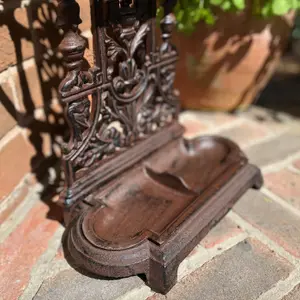 Cast Iron Umbrella Stand & Two Cast Iron Beetle Boot Jacks